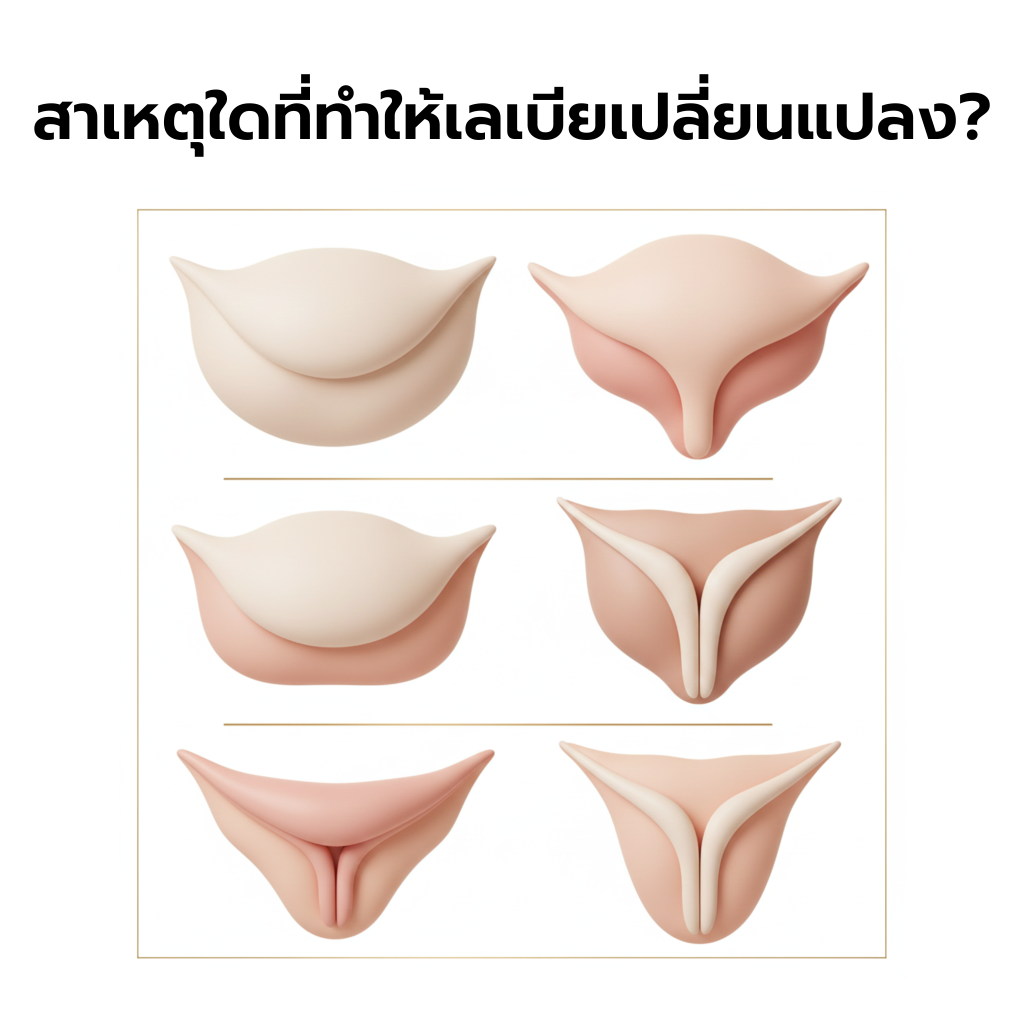 ภาพการ์ตูน 3 มิติ แสดงความแตกต่างของรูปร่างเลเบียที่เป็นเรื่องปกติ